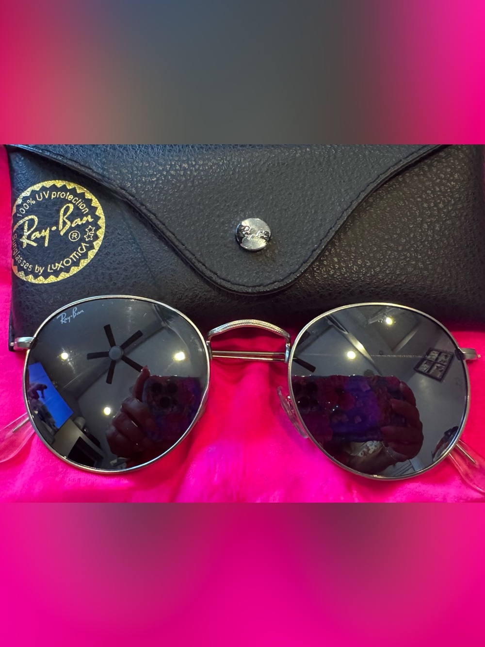 Ray-Ban Round Metal Sunglasses - Black Lenses & Silver Frame